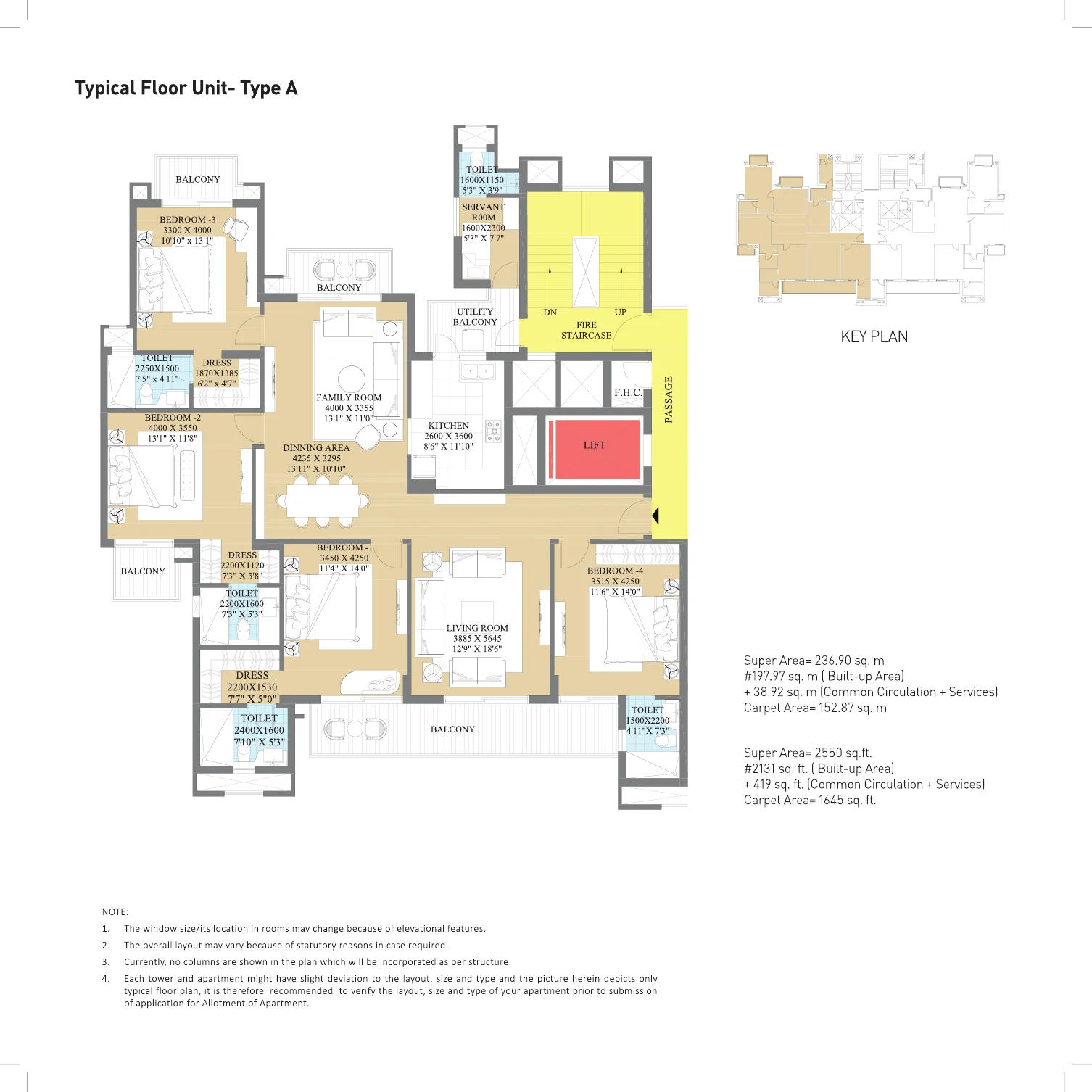 ATS Destinaire typical floor, Type A, from the official brochure