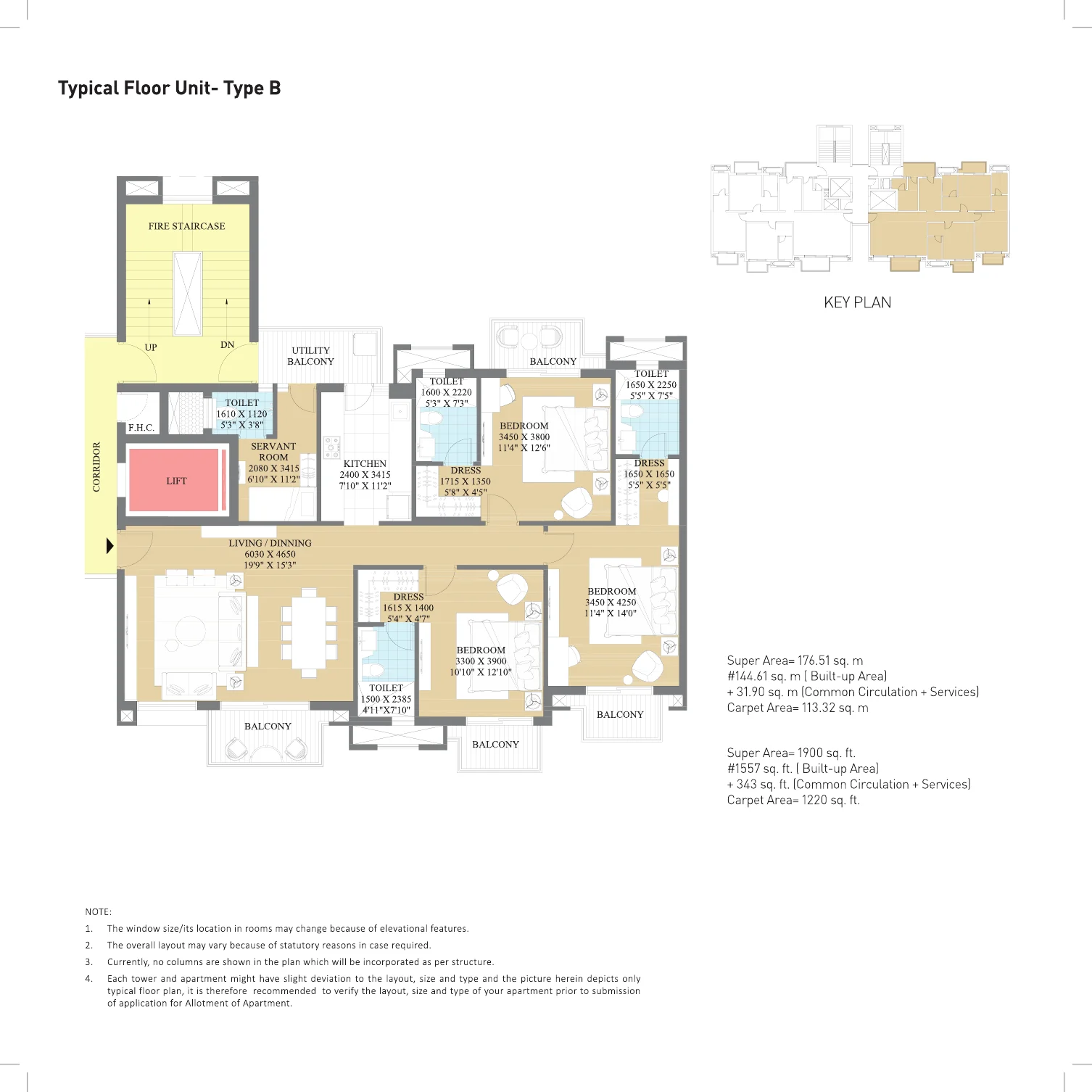 ATS Destinaire typical floor, Type B, from the official brochure