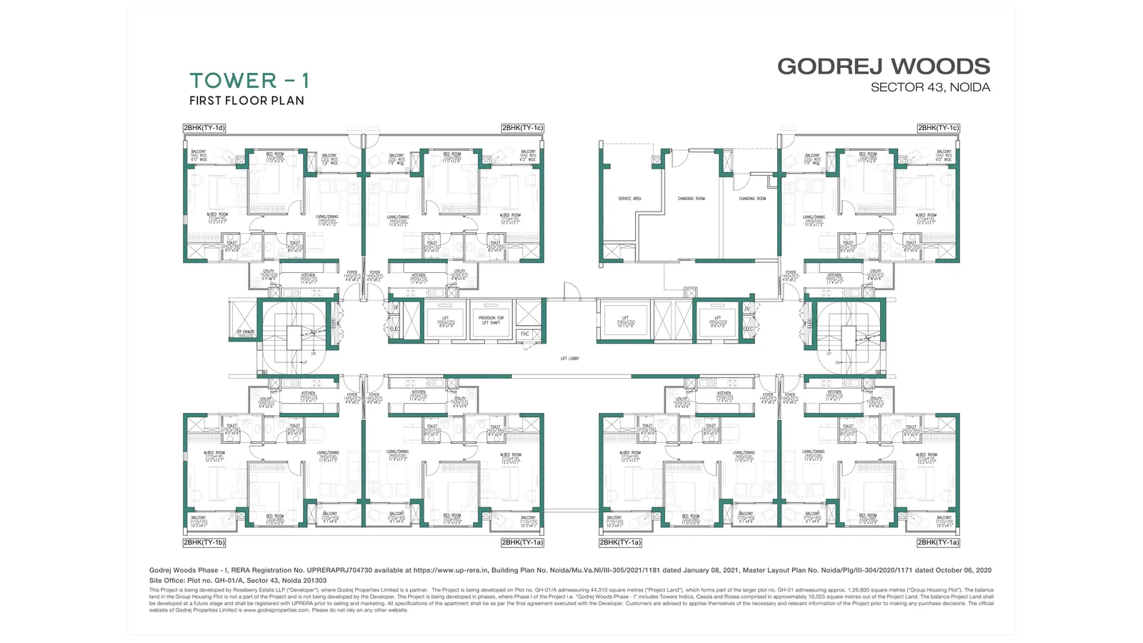 Tower floor plan from the Godrej Woods page on godrejproperties.com